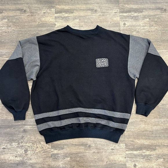 Vintage Trent Sport Crewneck Sweatshirt Men Size XXL‎ Patch Black Gray - Picture 2 of 8